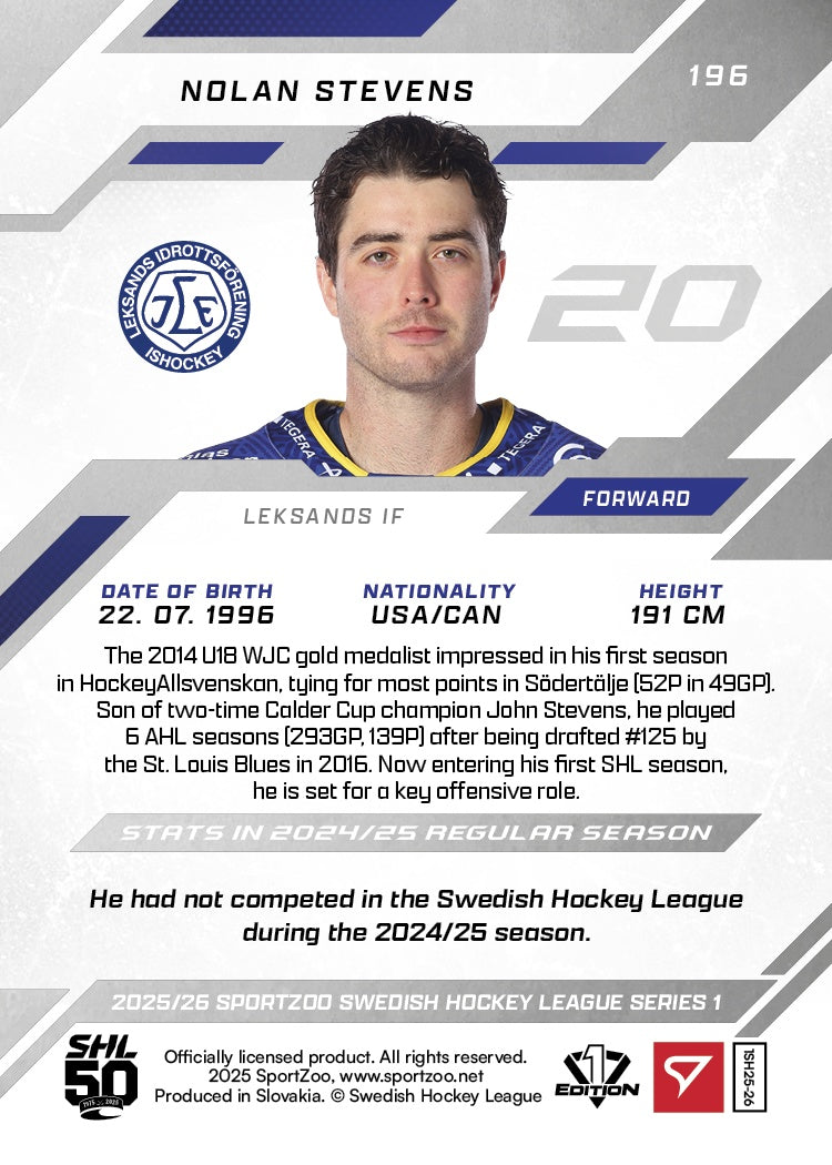 196 LIF NOLAN STEVENS - BLUE