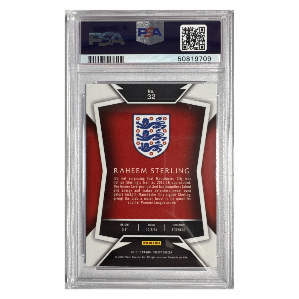 2015 Panini Select #32 – Raheem Sterling White Jersey – PSA 10 GEM MT