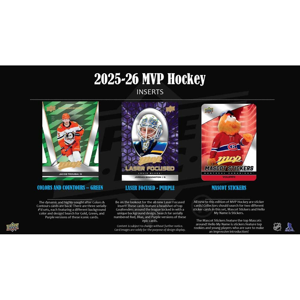 2025-26 Upper Deck MVP Hockey - Hobby Box