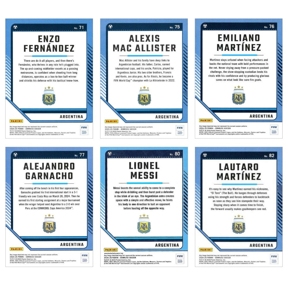 Argentina - 6 basiskort - Panini Donruss Fodbold 24/25