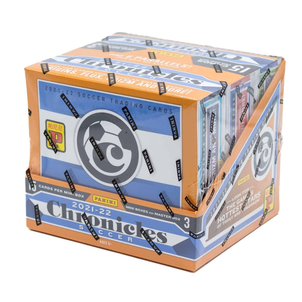 Panini Chronicles Soccer 21/22 Asia Box, samlarbox med fotbollskort för samlare och hobby.