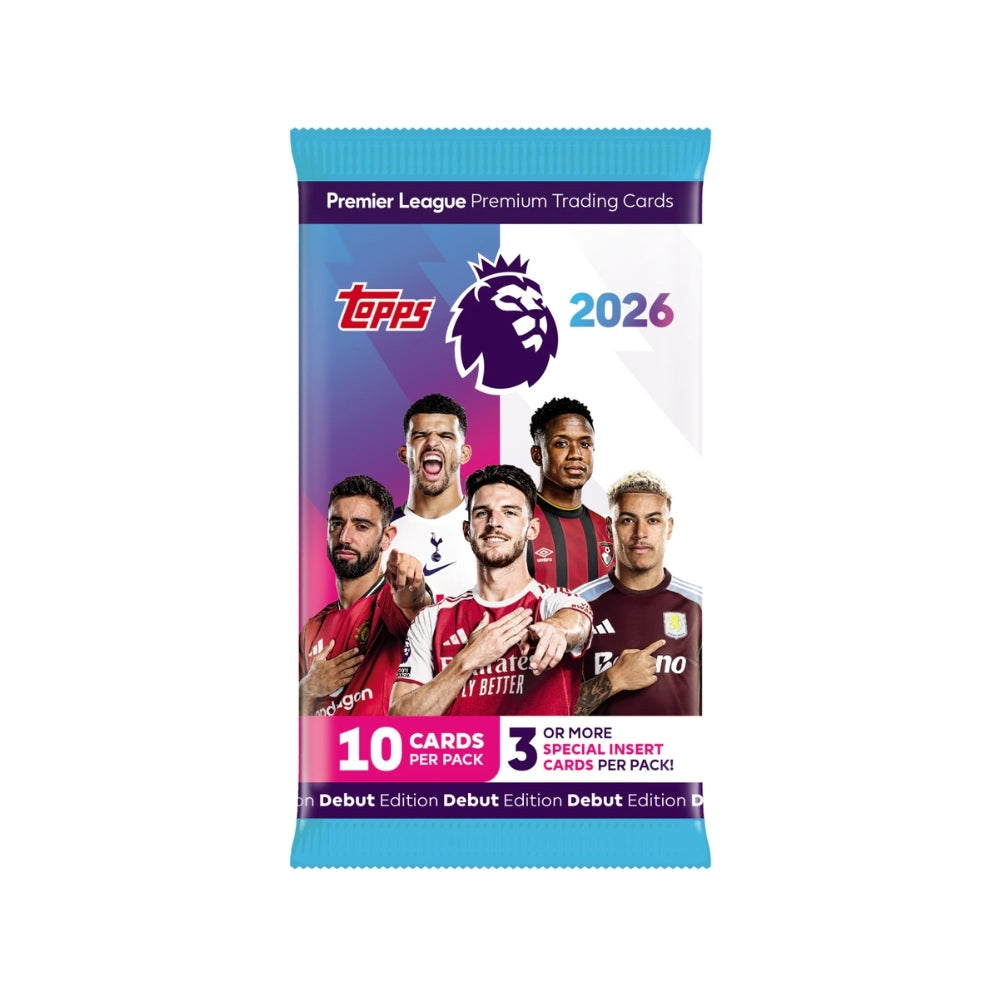 Topps Premier League 2026 Boosterpakke – 10 fodboldkort