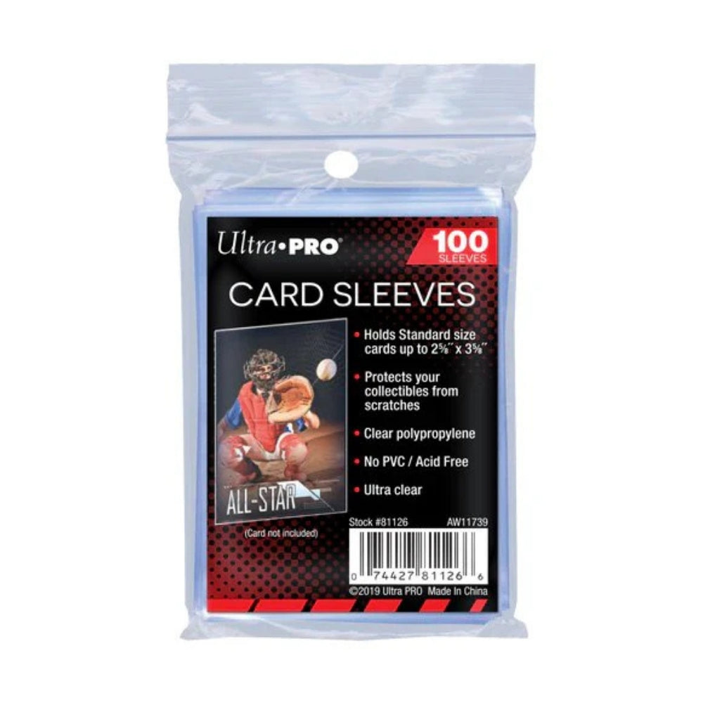 Transparenta Ultra PRO-plastfickor för samlarkort, 100-pack skyddande card sleeves för Pokémon- och Magic-kort.