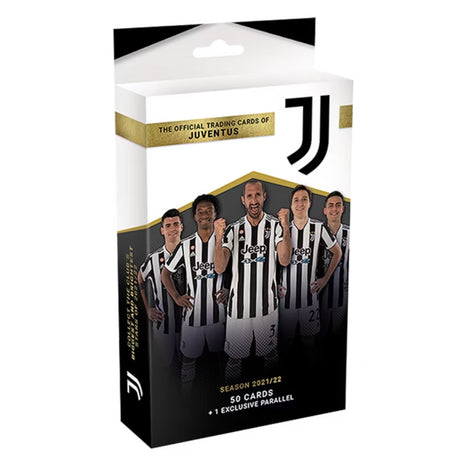 2021/22 Topps Juventus Official Team Set samlarkort med kända fotbollsspelare, officiell box för fotbollskort.