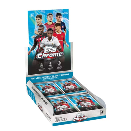 2022-23 Topps UEFA Club Competitions Chrome Lite Box med samlarbilder från Champions League.