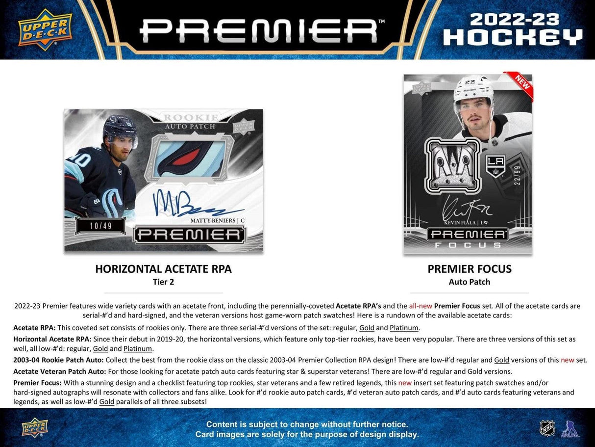 2022-23 Upper Deck Premier Hockey Hobbyboks