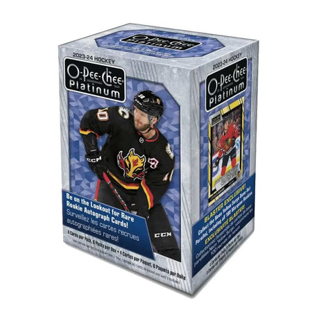 2023/24 O-Pee-Chee Platinum Blaster Box med samlarbilder från NHL i snygg förpackning för ishockeysamlare.