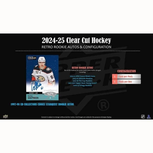 2024/25 Upper Deck Clear Cut – 1 autograf pr. æske
