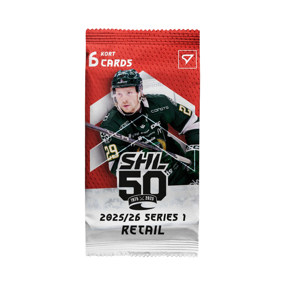 SportZoo SHL 25/26 Series 1 Retail Pack samlarkort med svenska hockeyligans stjärnor.