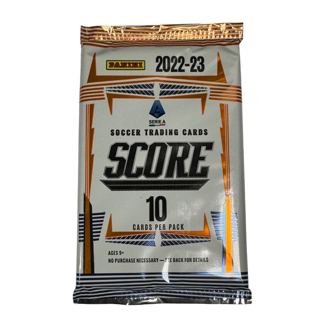 Panini Score Serie A 22/23 boosterpack med samlarbilder på italienska ligans fotbollsspelare.