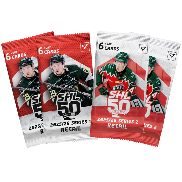 SportZoo SHL 25/26 Retail Paket med hockeykort, officiell samlarserie från Svenska Hockeyligan säsongen 2025/2026.