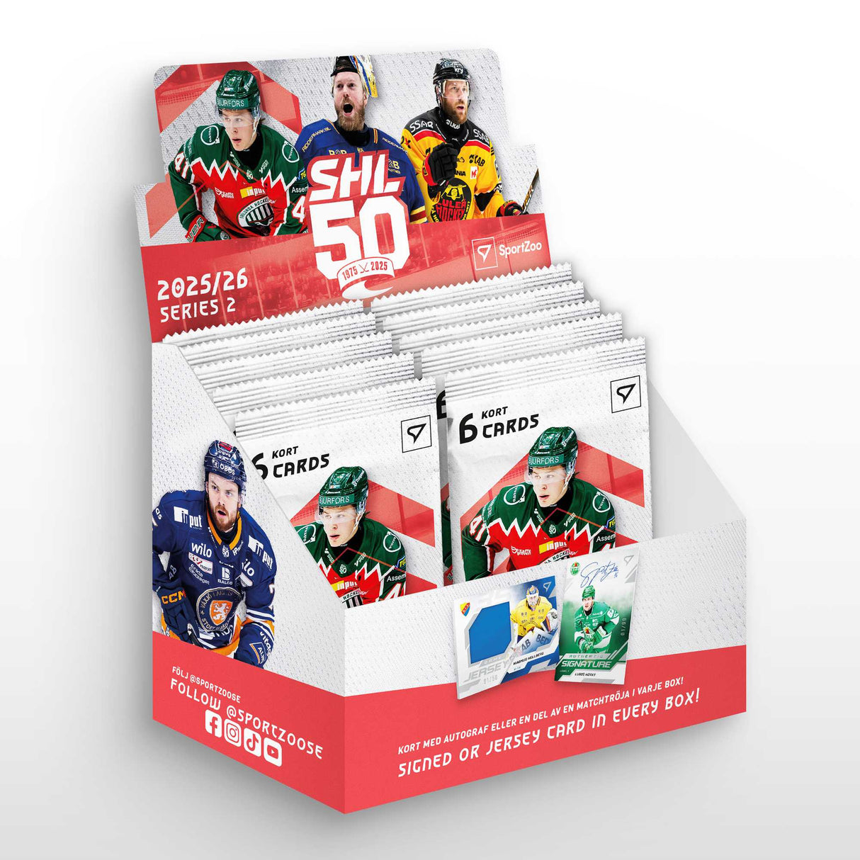 SportZoo SHL 25/26 Series 2 Retail Box med hockeykort, samlarbox för hockeybilder från Svenska Hockeyligan.